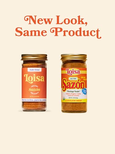 Loisa SALT-FREE Sazón Seasoning, USDA Organic, Non-GMO, No-MSG, No Preservatives, No Artificial Coloring, No Artificial Flavors, Pure Latin Flavor, 1.8 oz, Pack of 1