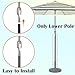 Blissun Umbrella Replacement Lower Pole, Aluminium Patio Umbrella Extension Bottom Pole Replacement with Bullet Buckle, Bronze - Exact Fit Umbrellas Only