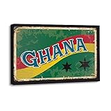 Yelolyio Leinwandbild mit Ghana-Flagge für Schlafzimmer, 