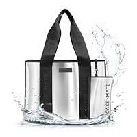 Case-Mate Silver Chrome Jelly Tote - Lightweight Tote Bag with Phone Pouch for Women - Waterproof, Tip-Proof, Foldable & Washable – Handbag for Everyday Use, Travel, Pool & Vacation - Large