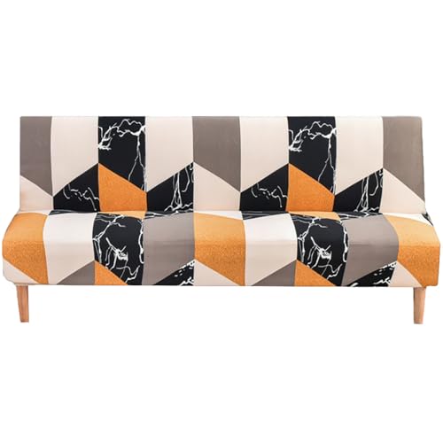 ZRCYXDW Printed Futon Cover, Folding Armless Sofa Cover Stretch Sofa Bed Cover Machine Washable Furniture Protector-AJ-120-150cm(47.2-59.1in)