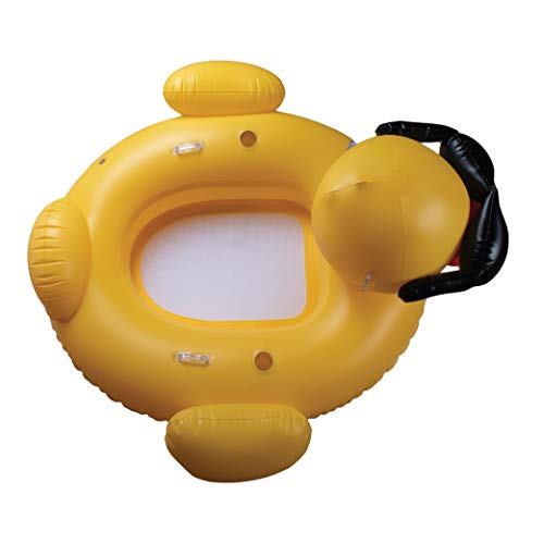 GAME 51901-BB Giant Mesh Bottom Derby Duck Inflatable Pool Float, Quick-Fill Valves, Built-in Cup Holders, Yellow - Thumbnail 5