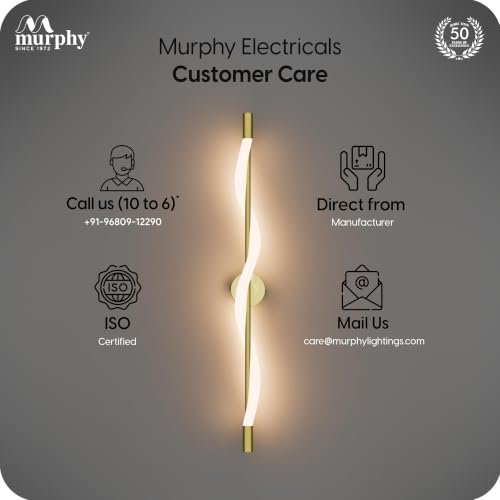 Image of Murphy Twirl 3-in-1 LED Wall Lamp with Golden Finish | Spiral Design | Warm /Neutral /Cool White Light | Premium Aluminium Body | Artistic Modern Wall Light | 2-Year Warranty | Pack of 5