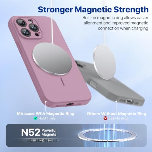 Image of Miracase Magnetic for iPhone 14 Pro Max Case, [Soft Anti-Scratch Microfiber Lining], Compatible with MagSafe, Silicone Shockproof Protection Phone Case for iPhone 14 Pro Max,Blackcurrant