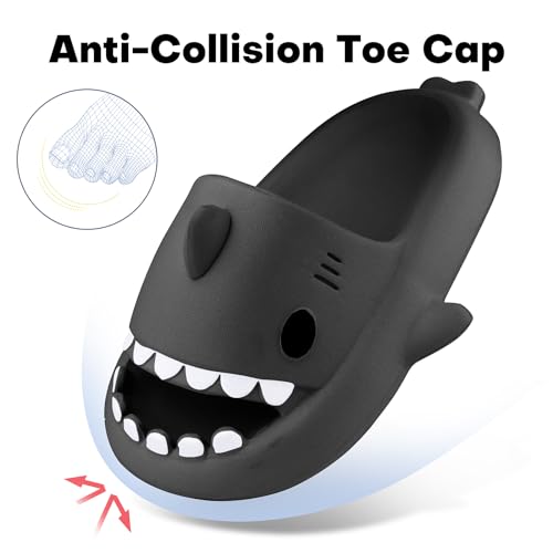 Image of Kids Shark Cloud Slides | Boys Girls Slip On Sandals | Toddler Beach Slippers | Youth Fish Flip Flops Pool Shower Shoes