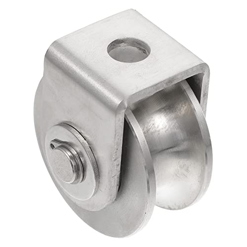 SEWOART Fixed Pulley Pully U-Groove Guide Pulley Fixing Pulley Single Pulley Block Swivel Pulley U-Groove Pulley Load Bearing Pulley U- Groove Pulley Heavy Duty Silver Stainless Steel