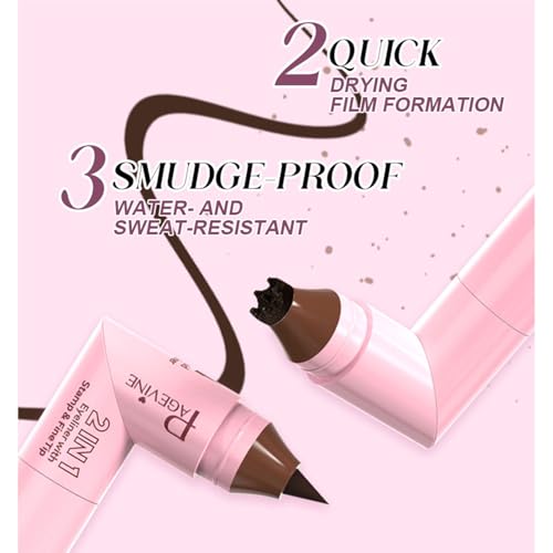 Delineador de gel dual con sello de pecas, marrón miniatura 6