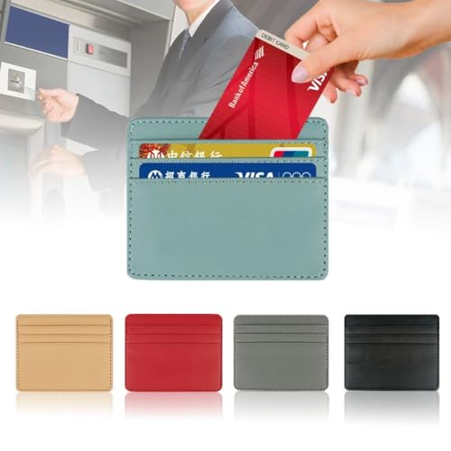 Card Package Women Men Money Pocket Wallet Case Business PU Business Cards Wallet(grey)4