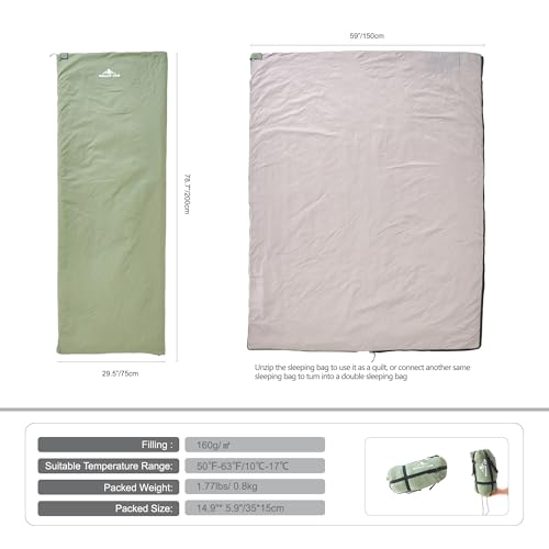 Nature Link Ultralight Backpacking Sleeping Bag 1.77Lbs thumb #1