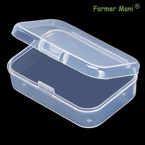 Image of 12 Pack Rectangle Plastic Clear Storage Containers Box (2.52 x 1.73 x 0.79 Inch), Small Bead Organizer for Small items, Crafts, Beads, Coins, Jewelry and Business Cards
