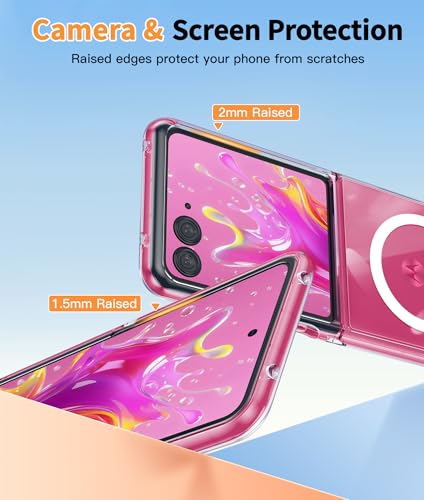 Image of FNTCASE for Motorola Razr-Ultra-2025 /2026 Magnetic Case: Lightweight Military Grade Drop Protection Anti Yellowing Cell Phone Cover Flexible Durable Rugged Shockproof TPU Crystal (Clear)
