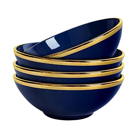 fanquare Set aus 4 Navy Porzellan Salatschüssel Cover