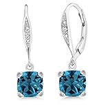 [Gem Stone King] 3.71カラット 天然 ロンドンブルートパーズ ピアス レディース 天然 ダイヤモンド シルバー925 金属アレルギー対応 11月 誕生石 誕生日プレゼント