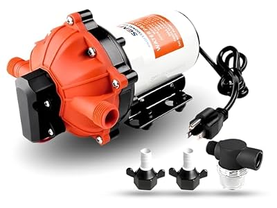 SEAFLO 55-Series Industrial Water Pressure Pump w/Power Plug for Wall Outlet - 115VAC, 5.0 GPM, 60 PSI | Self-Priming, Heavy Duty, Quiet Operation | Ideal for RV, Boat, Off-Grid, and Industrial Use