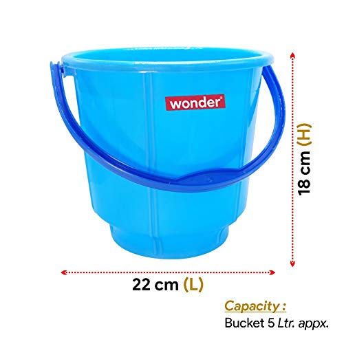 WONDER Plastic Prime Bucket Set, 2 Bucket, 5 Liters, Pink & Blue Color, Made in India, Standard (BUC5_LT_2_PB_Prime) - Image 4