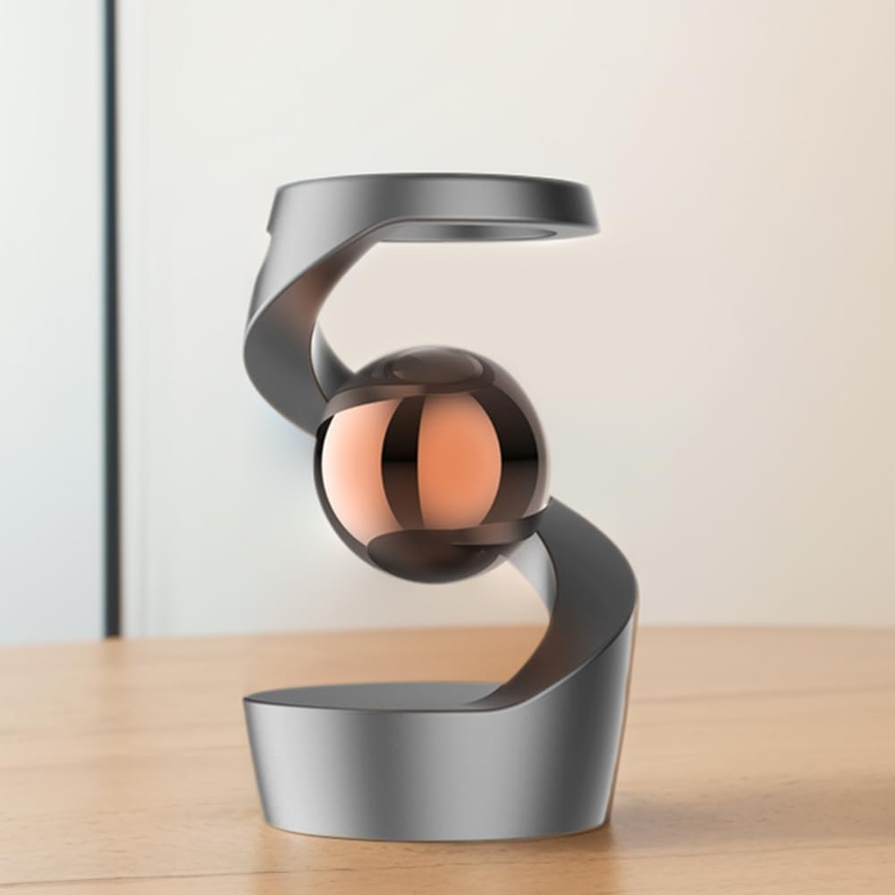 HTU Gravity Defying Kinetic Desk Toy Optical Illusion Desk Toy Spinners Desktop Floating Gyroscope for Office Desk Decor for Adults - Image 3