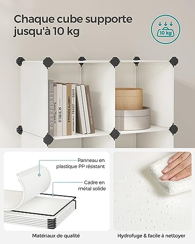 Étagère à 6 compartiments modulable avec pieds pour salon et chambre - 5