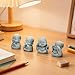 BEIZHAN 4Pcs Baby Buddha Statue Set, 2 Inch Mini Zen Monk, Sandstone Buddha for Desk Decor, Laughing Buddha for Good Luck, Car Dashboard, Home & Living Room Decor with Blessing Amulet