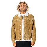 Coton Rip Curl State Cord Mens Jacket Medium Dark Khaki