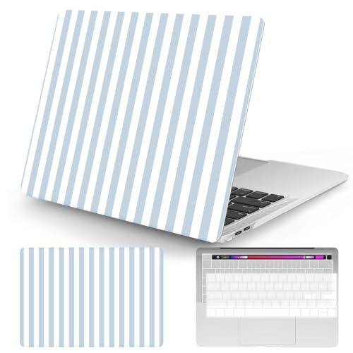 Seorsok Compatible with MacBook Pro 13 inch Case M2 2023,2022,2021-2016 A2338 M1 A2251 A2289 A2159 A1989 A1708 A1706,Aesthetic Stripes Plastic Hard Shell Case with Keyboard Cover,Blue Stripes by Seorsok - Used condition - US$17.89