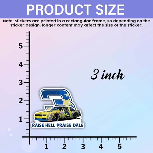 Image of SODAVA (3Pcs, 3in) Raise Hell Praise Dale Stickers, Retro Racing Stickers for Car Laptop Helmet Toolbox, Patriotic Racing Decals, Race Fan Gift for Men, Waterproof Vinyl Decal Pack