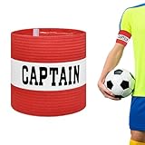 Mezeic Captain Armbands for Soccer, Unisex Captain's Armband Adjustable Football Arm Bands Adults & Youths Elastic Captain Arm Band Team Sports Accessories - Red