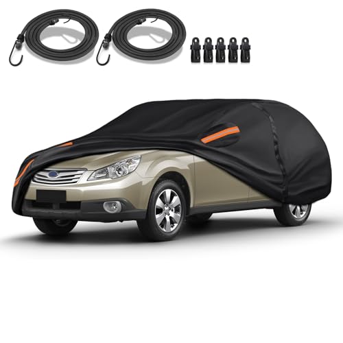 QUYDDC Special 16 Layers Full Car Cover Fit for Subaru Outback 2005-2024, Ultra Heavy 600D Oxford Cloth, Can Withstand Summer Sun Exposure and Winter Snow, Rain, Dust, and UV All Weather, Black