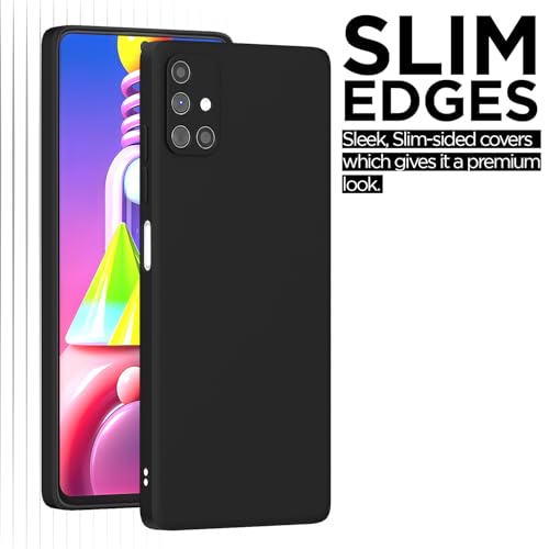 Image of Outlouders Back Cover for Samsung Galaxy M51 | Camera Protection | Durable Soft Matte Silicone Bumper Case (Black)