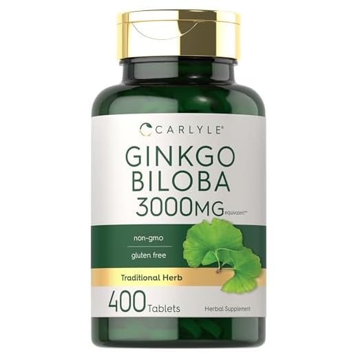 Carlyle Ginkgo Biloba 3000mg | 400 Tablets | Non-GMO, Gluten Free