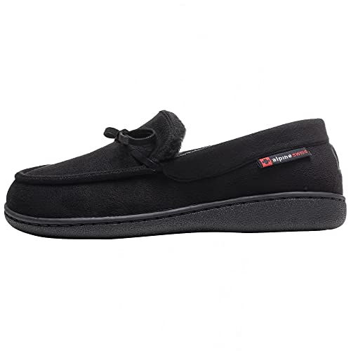 Alpine Swiss Vayla Womens Moccasin Slippers Warm Shearling Comfortable House Shoes3