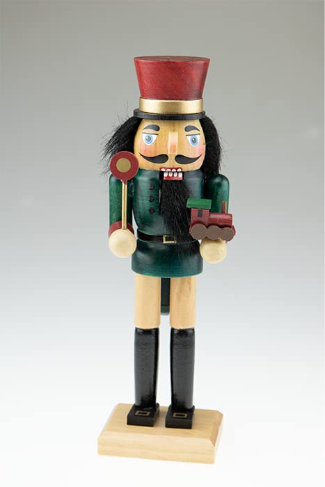Clever CreationsTrain Conductor 10 Inch Traditional Wooden Nutcracker, Festive Christmas Décor for Shelves and Tables