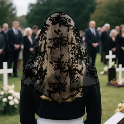 DOCILA Triangle Veil Fashion Print Church Wedding Mass Mantilla Veils Religious Christian Prayer Head Covering Scarf4