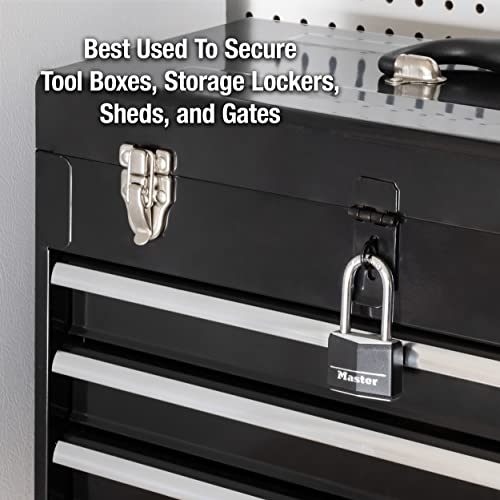 Master Lock 141DLF Black Covered Aluminum Lock, Gym Locker Lock With Key, Outdoor Padlock With Long Shackle For Gates thumb #1