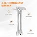 4-in-1 Emergency Tool – Gas & Water Shut Off Wrench, Non-Sparking Pry Bar, Earthquake Survival – Firefighter-Designed, Heavy-Duty Alloy (Silver)