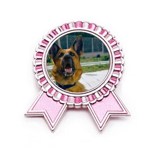 Broche rose pour chien taille M en métal résistant pour séance photo