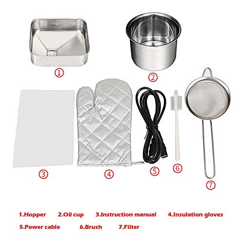 Fayelong Home Ölpresse Maschine,Automatisch Elektrische Expeller Maschine Handels Öl Expeller Öl Extraktor Maschinen Ausrüstung für Erdnuss Nuts Samen Leinsamen 1500W (Öleinfüllbechers 2L) - 6