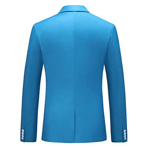 UNINUKOO Mens Suit Jacket Slim Fit Sport Coat 1 Button Notched Lapel Casual Fashion Dress Blazer for Men US Size 40 Lake Blue2