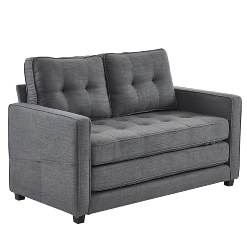 TactFire Canapé Convertible 2 Places Canapé Lit Double, Pliant Fauteuil avec Coussins Confortables Déhoussable Fauteuil de Salon Adapté