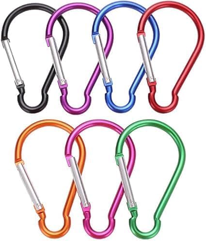 Carabiner Clip, 5Pcs Large 4" Aluminum Keychain Hook,Spring Snap Key Chain Clip for Outdoor Use Durable Carabeaner Keychain for Outdoors Keychains Accessory,Mini Carabiner