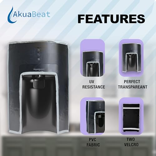 Image of Body Protective Cover Compatible with Aquaguard Delight Aquasaver RO+UV+UF+MC - Dustproof, Waterproof, Transparent Front, Velcro Closure, Protects from Oil, Stains & Splashes