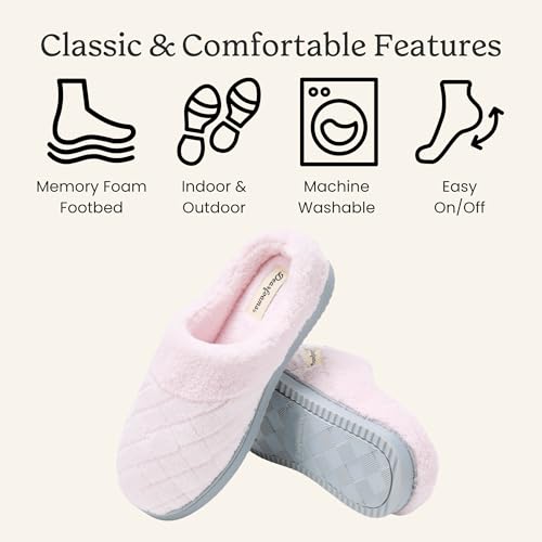 Image of Dearfoams Women's Memory Foam House Slippers - Libby Terry Clog With Wide Widths