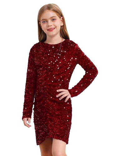 Xnihocha Mädchen Glitzer Weihnachten Kleid Festlich Partykleid...