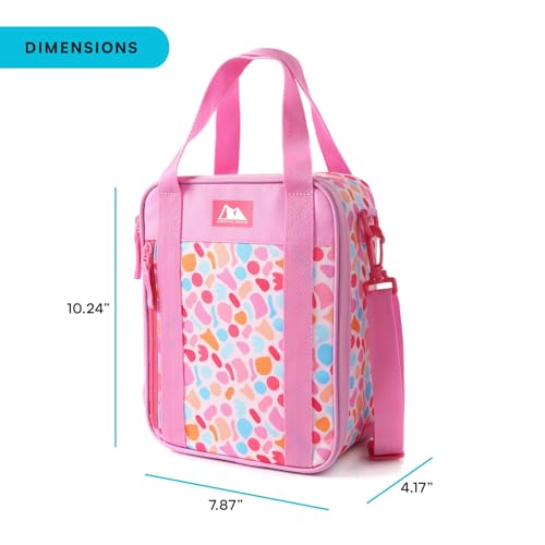 Image of Arctic Zone Urban Lunch Box Combo for Kids with Gel Ice Pack and Sandwich Container, Insulated Bag for Travel Lunch with Adjustable Strap, Tutti Frutti