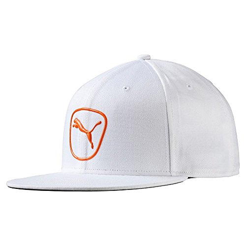 PUMA Golf- Cat Patch 2.0 Snapback Cap, White/Vibrant Orange