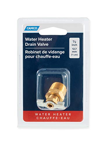 Image of Camco inch RV Water Heater Replacement Drain Valve - Replace Your RV Water Heater Drain Valve | Simple and Easy Installation | Durable Brass Construction - (11703) (Pack of 6)