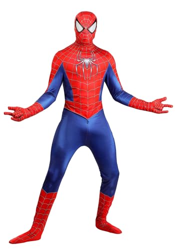 Mens Spider Man Tobey Maguire Style Zentai Costume | Jumpsuit with Mask for Halloween, Birthday...