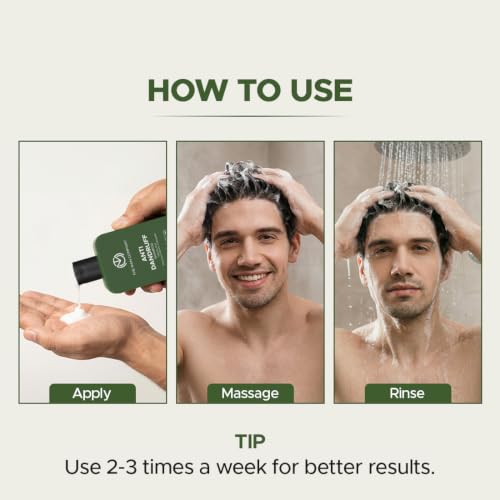 Image of The Man Company Anti-Dandruff Shampoo for Men with 2% Salicylic Acid, Piroctone Olamine & Climbazole | 200 ml | Controls Dandruff from First Wash | Reduces Scalp Itch & Flakes | Oil Balance & Hair Strength | Sulfate-Free Daily Shampoo