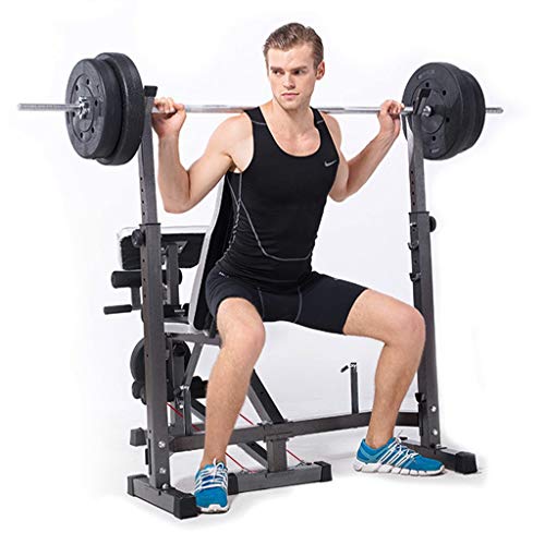 New Olympic Weight Bench, Adjustable Weight Lift Bench Rack Set, Barbell Dumbbell Bench, Push Up Back Sit Up Bench, Full-Body Workout (Black)