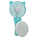 Produktbild Heaviesk Kreative tragbare Handheld Mini 2 in 1 Fan Kosmetikspiegel USB wiederaufladbare Tisch Schreibtisch Ventilator mit Make-up Base Spiegel