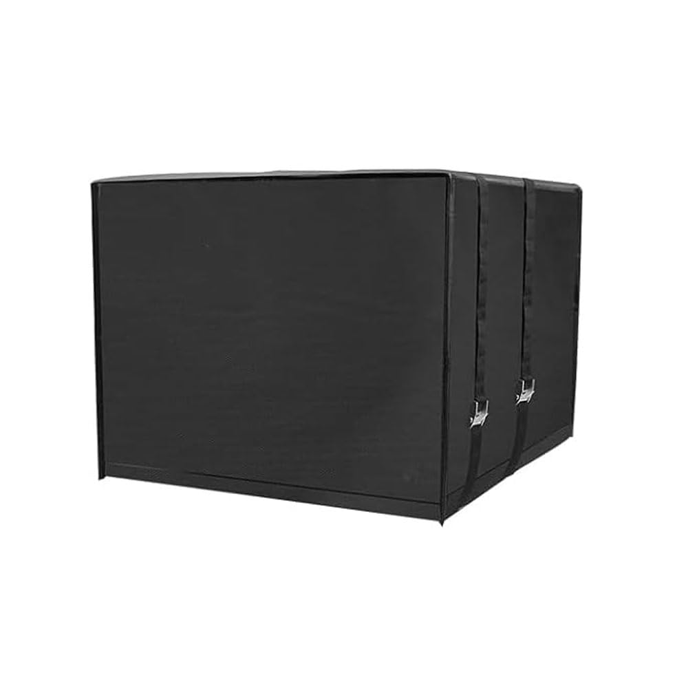 Klimaanlagen Abdeckung Außen 70x47x57cm, Winterfeste Schutzhülle mit Alu-Beschichtung, Thermo Isolierung gegen Schnee, Regen & Kälte, Heavy Duty Abdeckhaube Schwarz